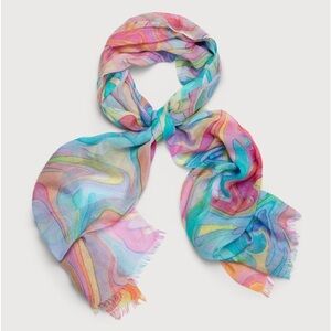 Anthropologie SAACHI Multicolored Marbled Scarf